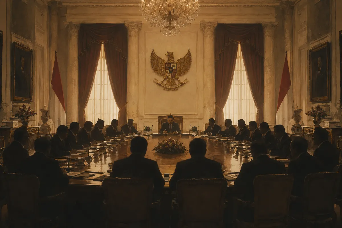 Ilustrasi editorial sidang Kabinet Gotong Royong
