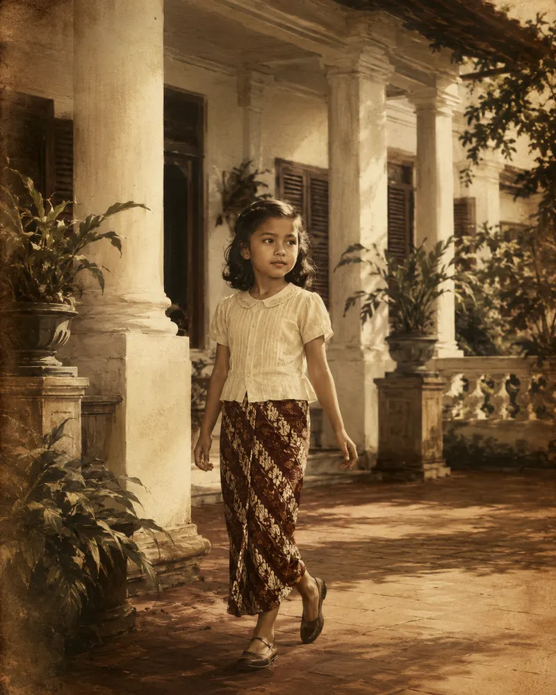 Ilustrasi editorial arsip masa kecil Megawati