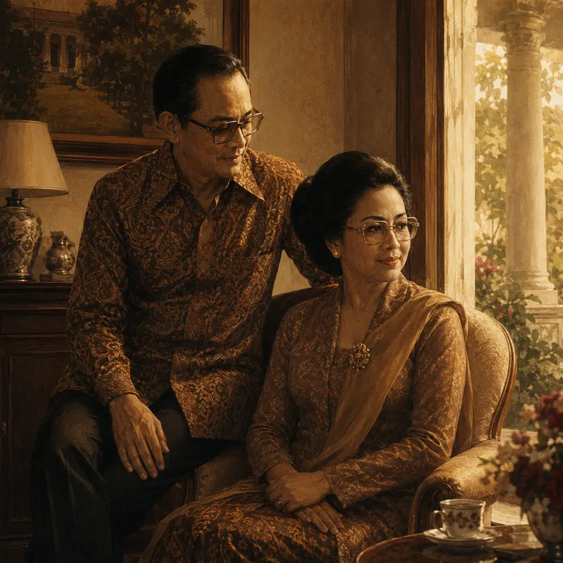 Ilustrasi editorial Megawati dan Taufiq Kiemas
